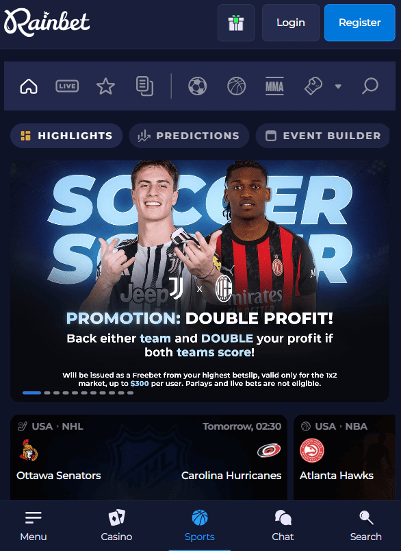 Sportweddenschappen bij Rainbet Belgium